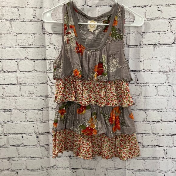 Anthropologie Tops - Ladies Anthropologie Rio Rao stacked ruffle floral tank top Size XS